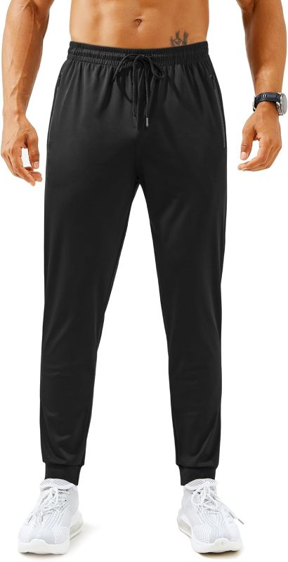 Mens Sweatpants with Zipper Pockets Lightweight Athletic Joggers for Workout Running Gym Track Casual Wear
