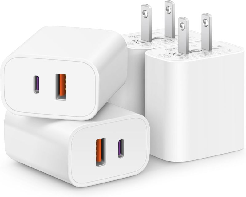 [4 Pack] 20W USB C Charger Block Fast Charging Multiport Adapter