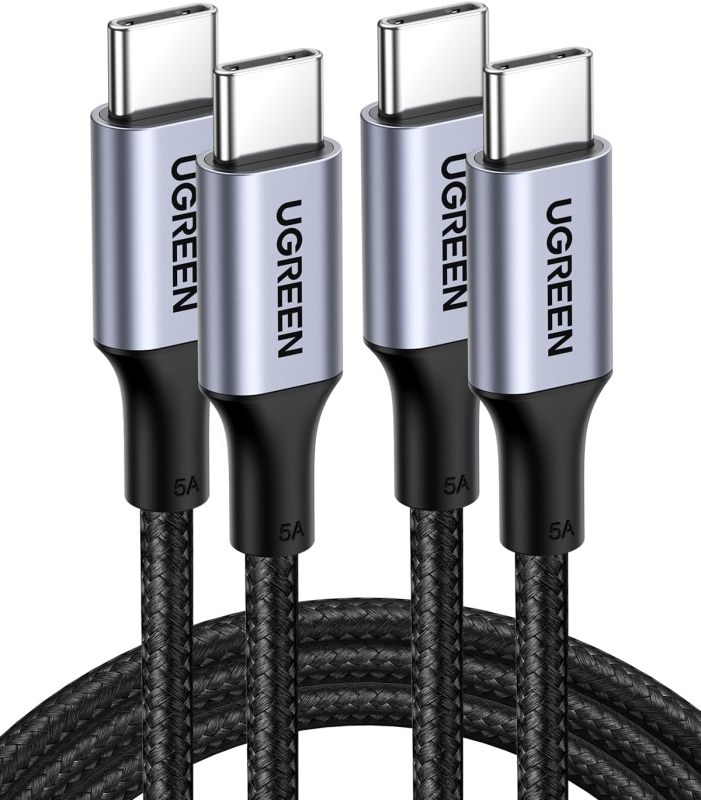 UGREEN 100W USB C to USB C Cable, Fast Charging, 2-Pack, 3.3ft, Black