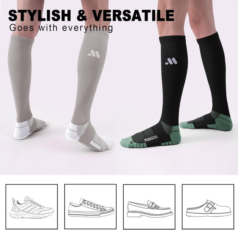 Compression Socks for Women and Men,15-20 mmHg Support(3 Pairs)