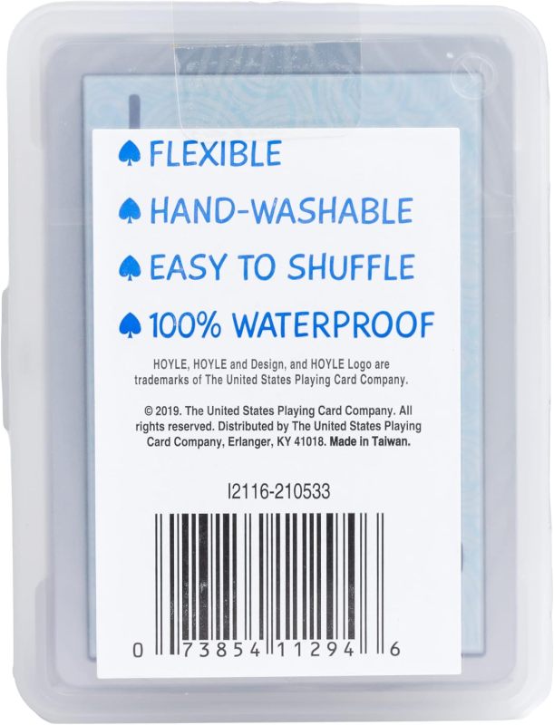 Hoyle Waterproof Clear Plastic Playing Cards 1 Deck Outdoor Pool