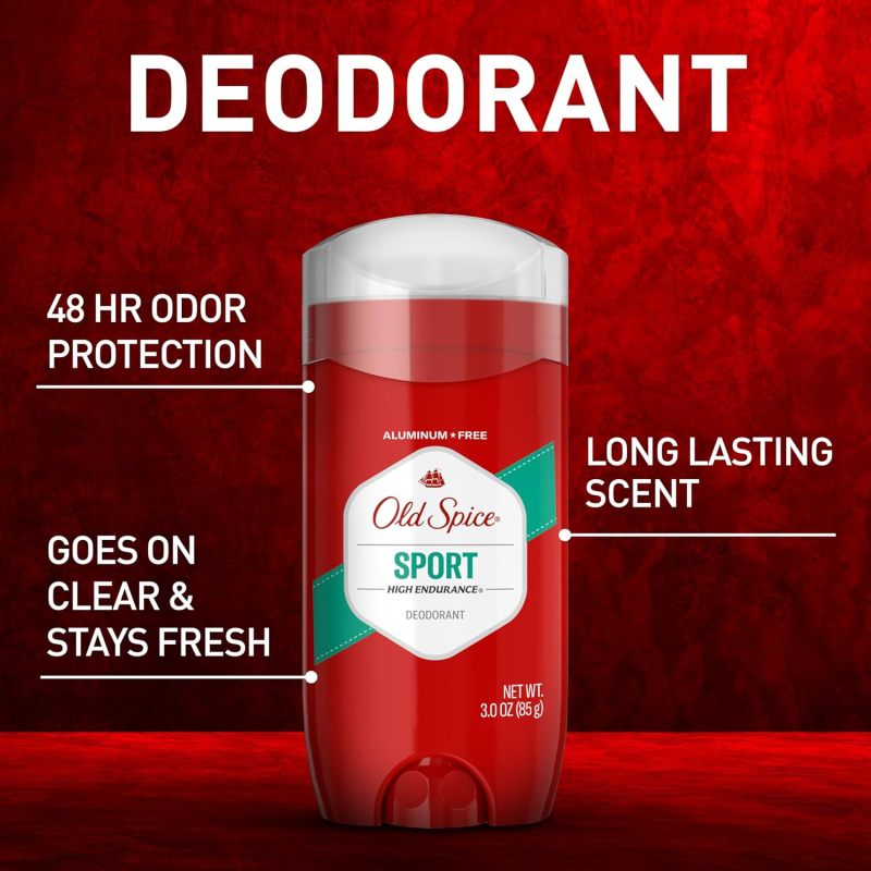 Old Spice Deodorant for Men, Aluminum Free, Sport Scent, 3.0 oz, Pack of 3