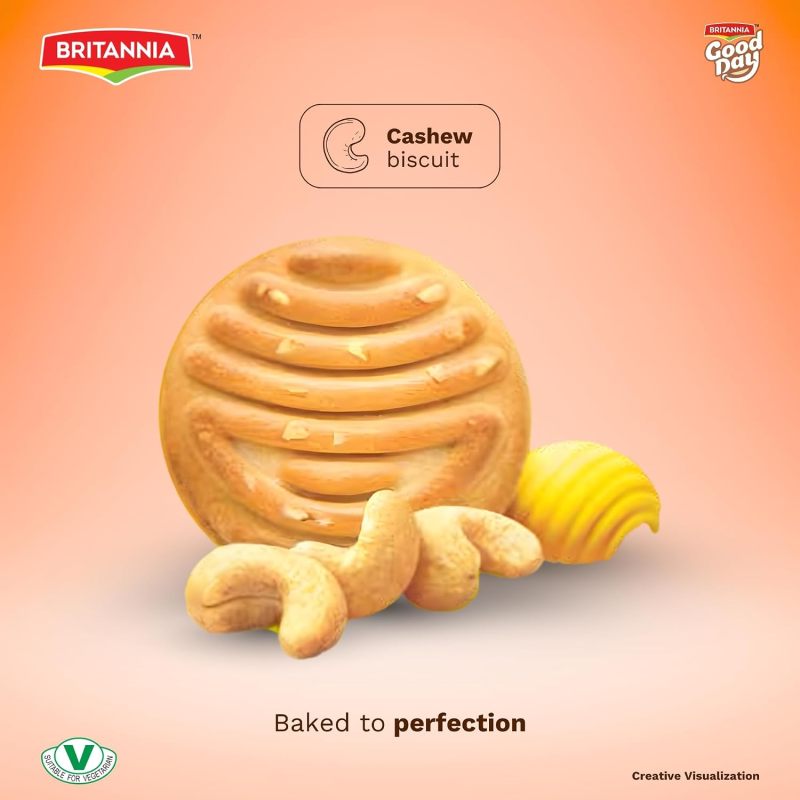Britannia Good Day Cashew Cookies, 231g (8.1 oz) – Crunchy Cashew Biscuits, Perfect Tea-Time & Anytime Snack