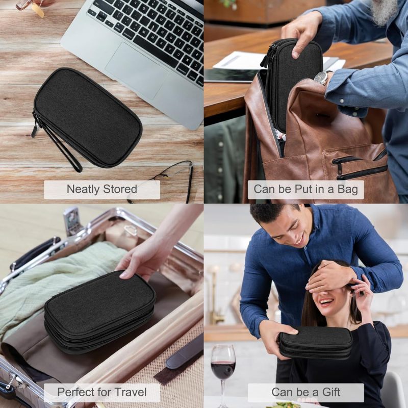 FYY Electronic Organizer, Travel Tech Pouch Bag, Cable Organizer Black