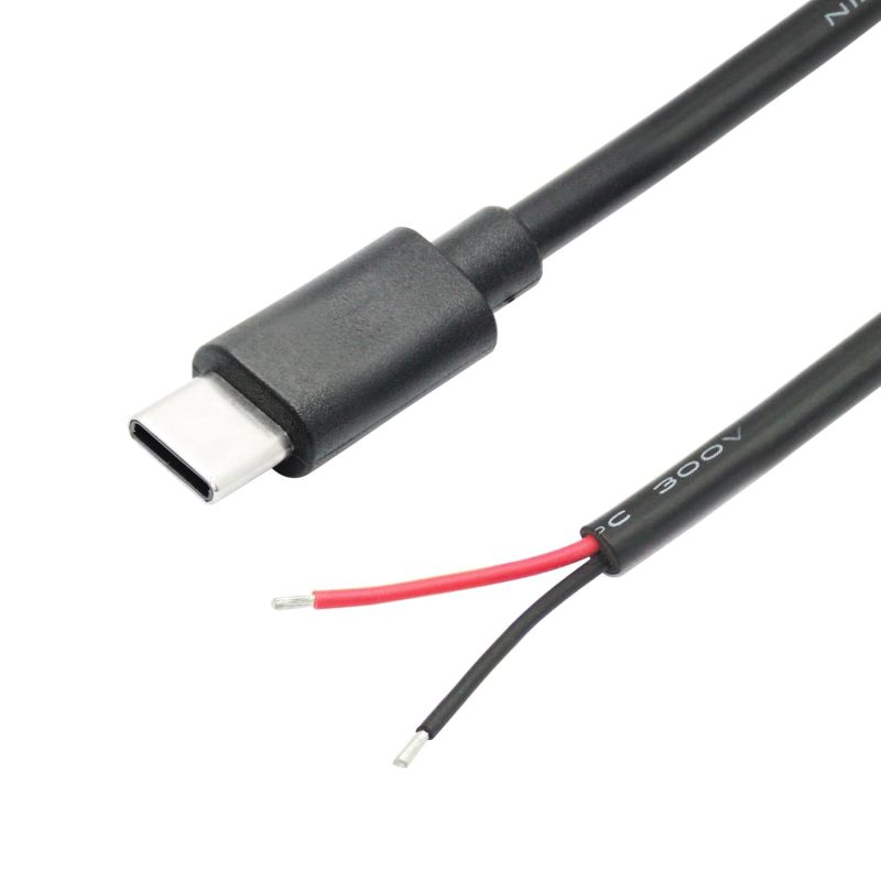 USB C to 2 Pin Bare Wire Open End Power Cord 3FT,USB Pigtail Cable 20AWG 5A