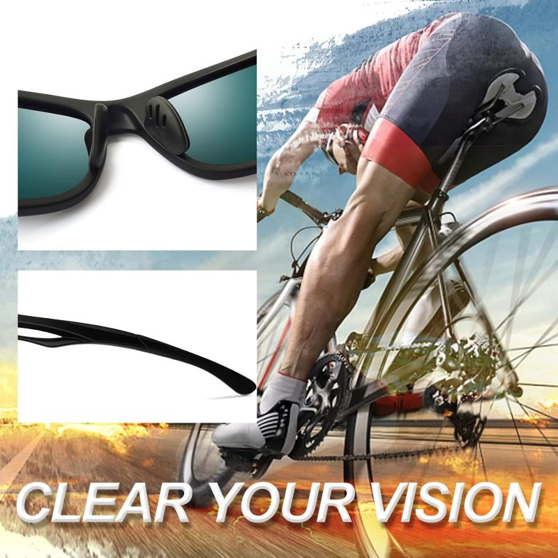 Joopin Rectangle Sports Sunglasses Polarized UV400 Protection Wrap Around