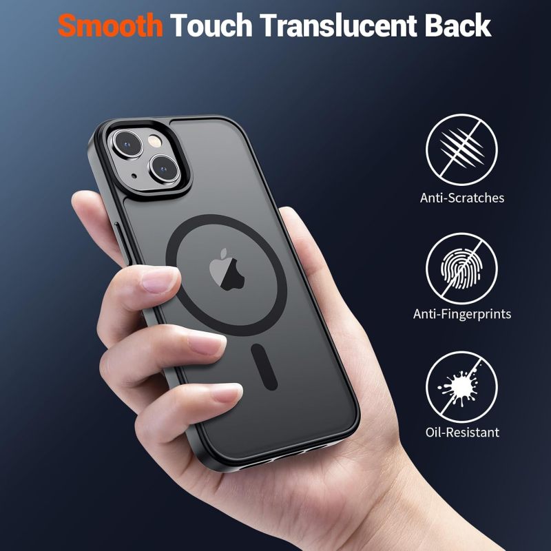 SUPFINE Magnetic for iPhone 13 Case/iPhone 14 Case Black