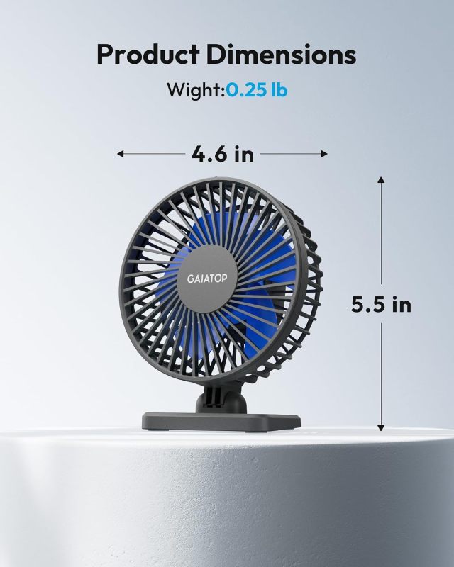 Gaiatop USB Desk Fan, Personal Portable Quiet Small Table Desktop fan
