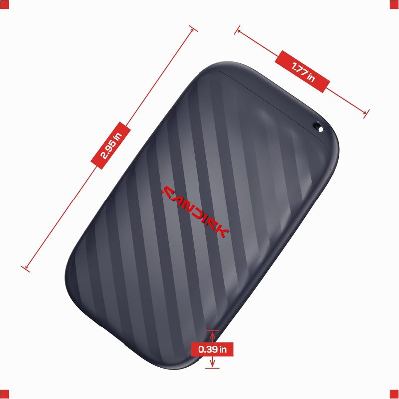 Sandisk 1TB Portable Drive, Up to 600MB/s Read Speeds - Black