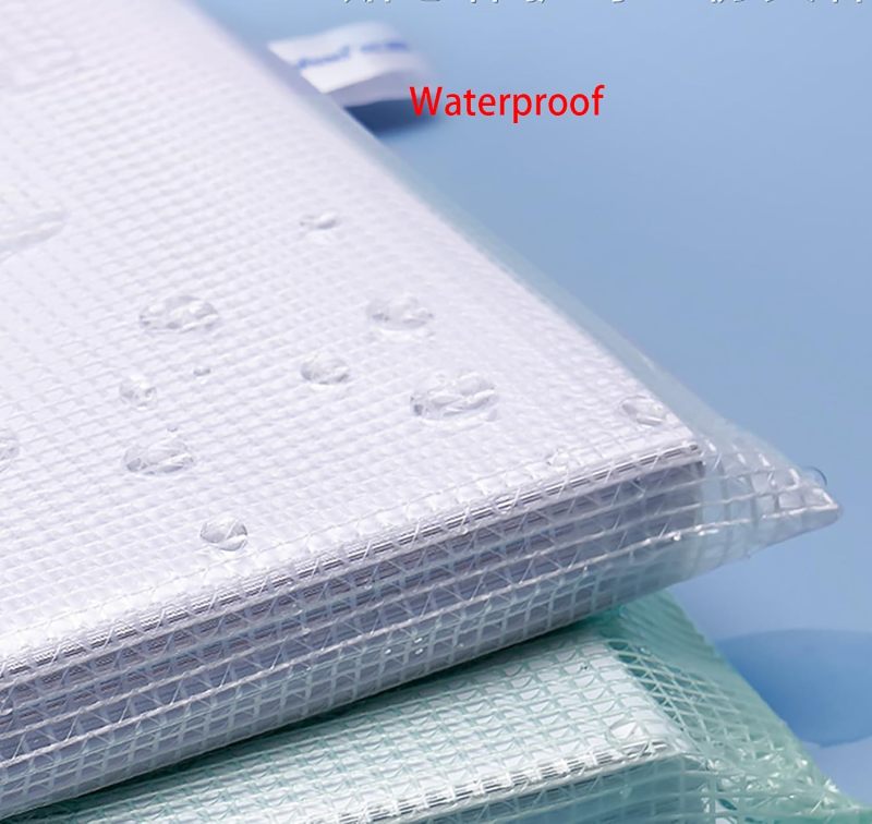 Zipper Documents Storage Bag, 10 Pack A4 Size Plastic Waterproof 13 Inch x 9 Inch File Envelopes for Study and Office (10)