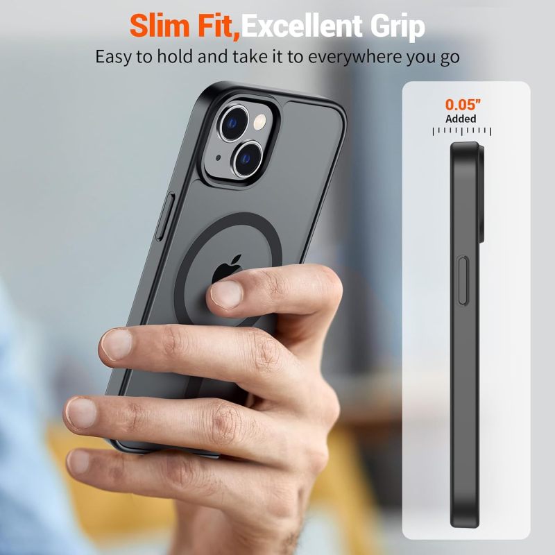 SUPFINE Magnetic for iPhone 13 Case/iPhone 14 Case Black