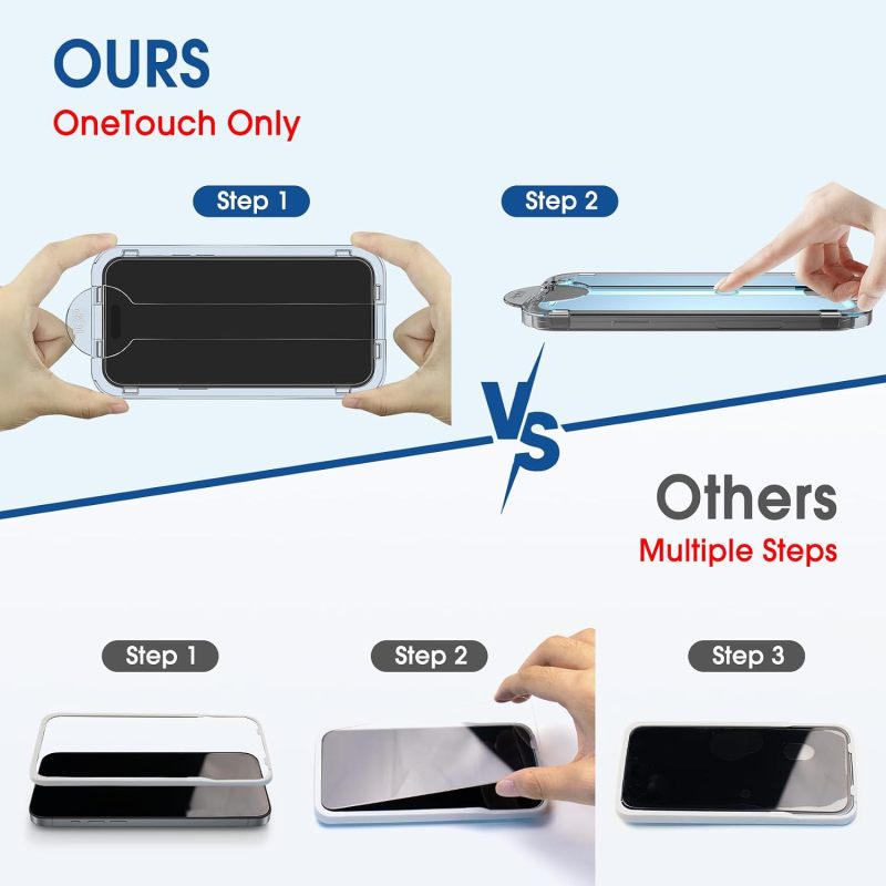 amFilm OneTouch for iPhone 17 Pro Screen Protector 6.3'' Tempered Glass