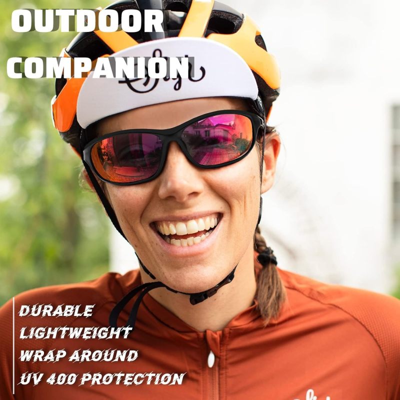 Joopin Rectangle Sports Sunglasses Polarized UV400 Protection Wrap Around
