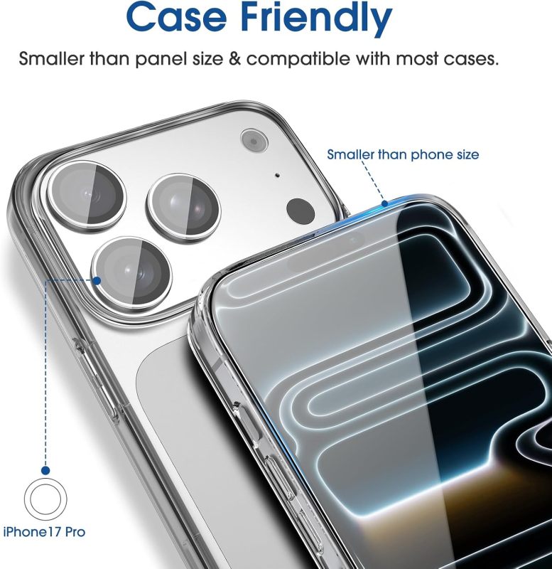 amFilm OneTouch for iPhone 17 Pro Screen Protector 6.3'' Tempered Glass