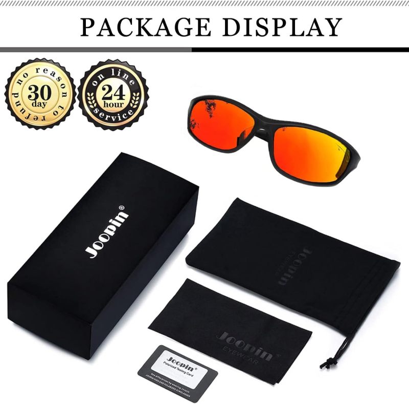 Joopin Rectangle Sports Sunglasses Polarized UV400 Protection Wrap Around
