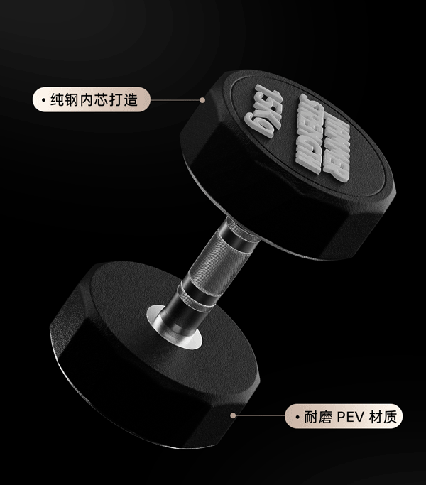 S3050 Pair of Solid Hex Dumbbells