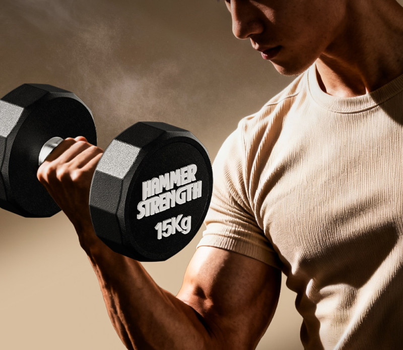 S3050 Pair of Solid Hex Dumbbells