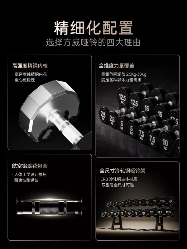 S3050 Pair of Solid Hex Dumbbells