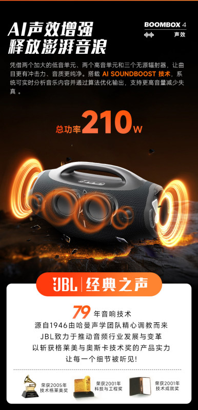 E9172 JBL BOOMBOX 4 Portable Outdoor Bluetooth Speaker