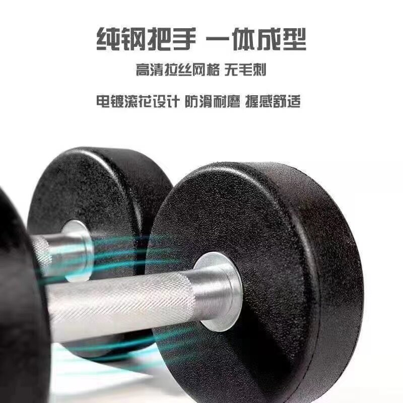S3055 PEV Coated Solid Steel Dumbbells 30KG x 2