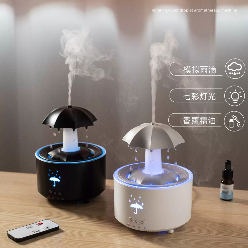 H0076 Raindrop Effect Humidifier & Aroma Diffuser Free Aroma Oil Included