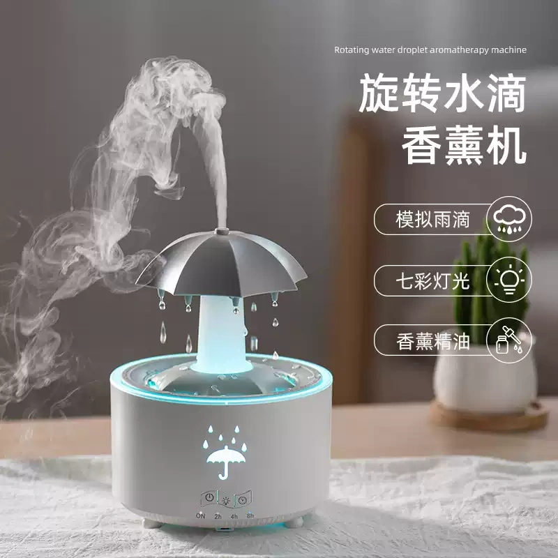 H0076 Raindrop Effect Humidifier & Aroma Diffuser Free Aroma Oil Included