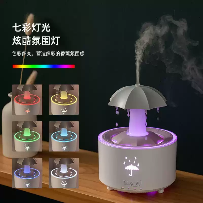 H0076 Raindrop Effect Humidifier & Aroma Diffuser Free Aroma Oil Included