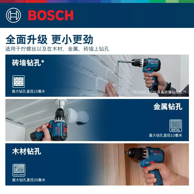 TL0013 Bosch GSR12V-31  Cordless Brushless Multi-Function Lithium-Ion Drill Set