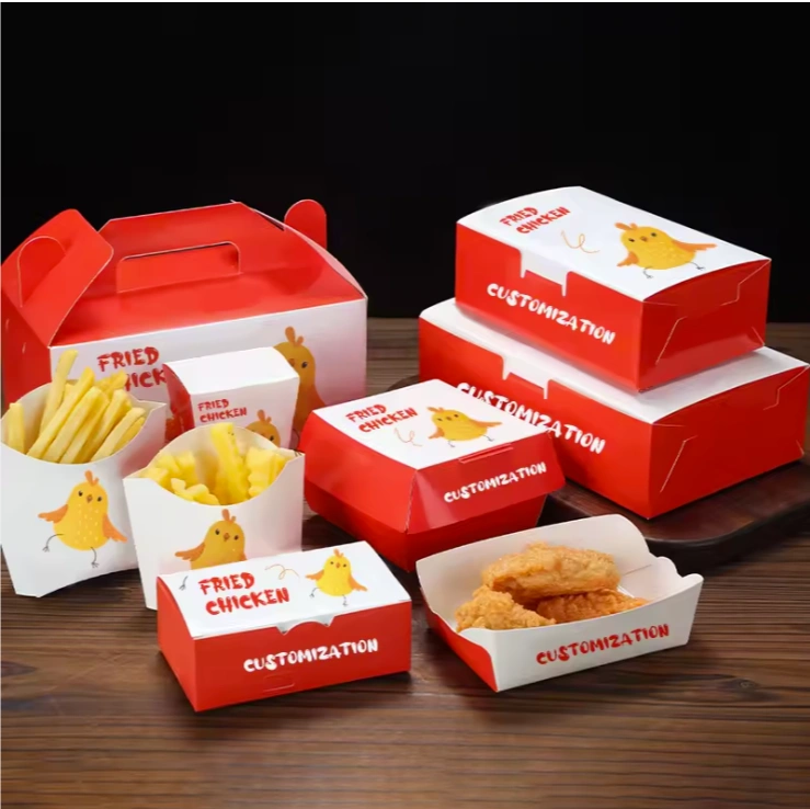 Custom printed cardboard snack box with food