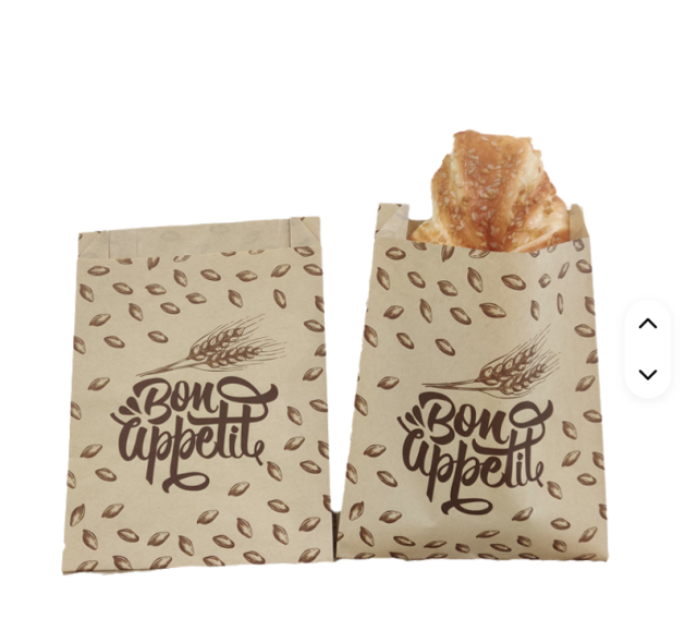 disposable paper bag for bakery kraft paper bag greeseproof customized logo for bakery shop
