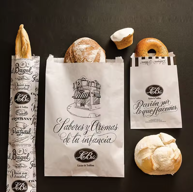 Bakery paper bag disposable food packaging paper bag kraft paper Eco friendly for take away