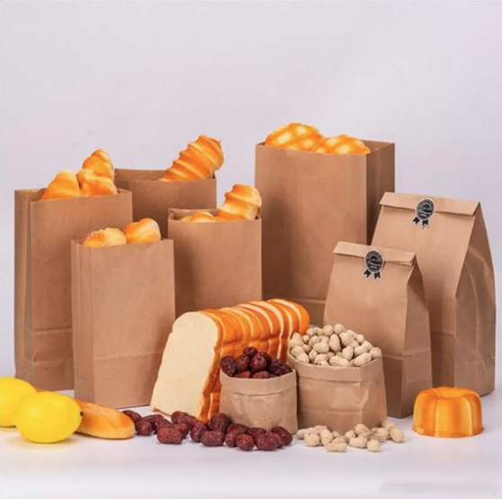 Eco friendly food paper bag recyclable compostable customized logo