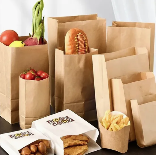 Eco friendly food paper bag recyclable compostable customized logo