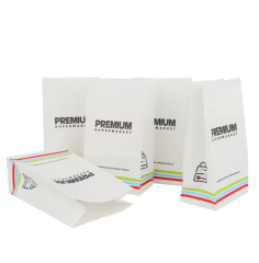 disposable paper food bag kraft paper compostable with customized logo and size