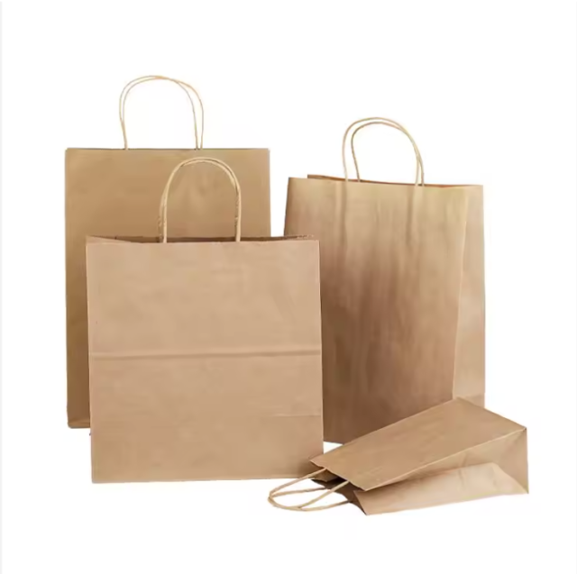 paper bag Eco friendly with twisted handle for packaging , shopping FSC paper ,customized logo