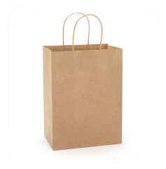 recyclable paper bag Eco friendly with twisted handle for packaging , shopping FSC paper
