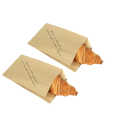 disposable paper bag for bakery kraft paper bag greeseproof customized logo for bakery shop