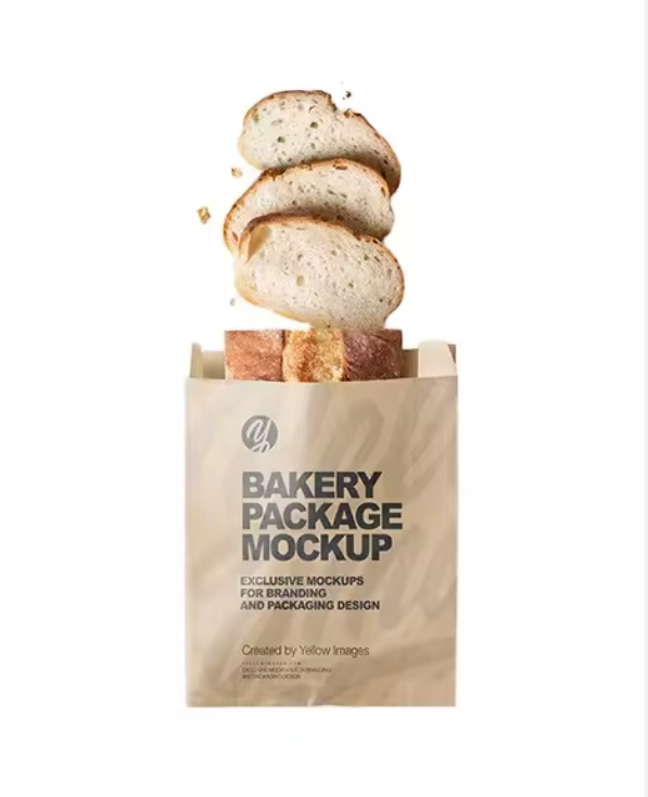 disposable paper bag for bakery kraft paper bag greeseproof customized logo for bakery shop