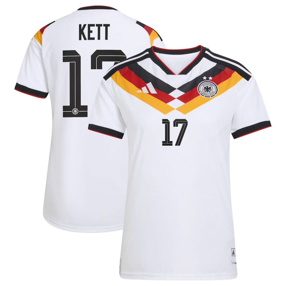 Offizielles Heim der deutschen Nationalmannschaft von adidas für die Saison 2026 -  Damen mit Aufdruck Kett 17