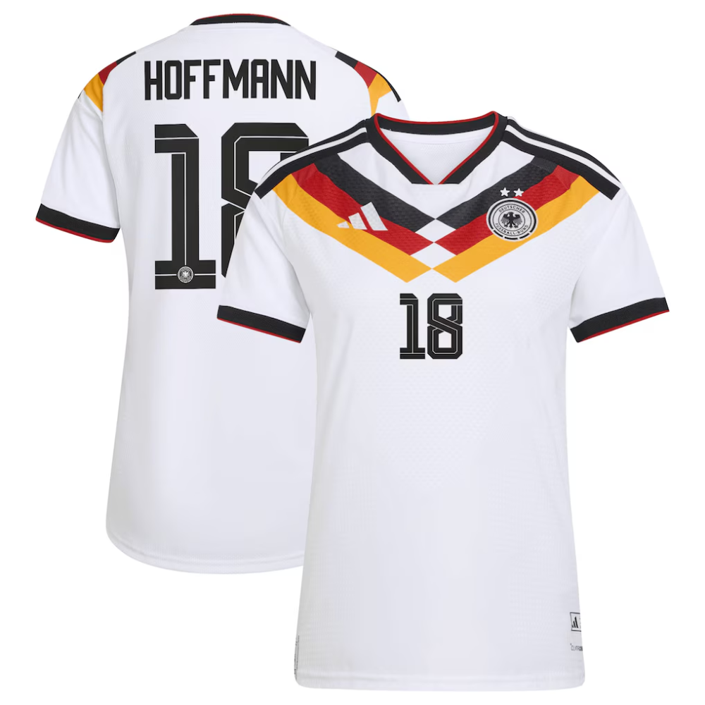Offizielles Heim der deutschen Nationalmannschaft von adidas für die Saison 2026 - Damen mit Aufdruck Hoffmann 18