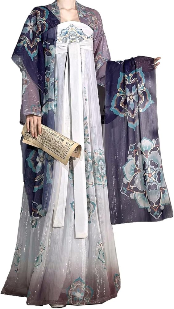 Women's Ancient Chinese Traditional Hanfu Dress Cardigan Tops Long Skirt