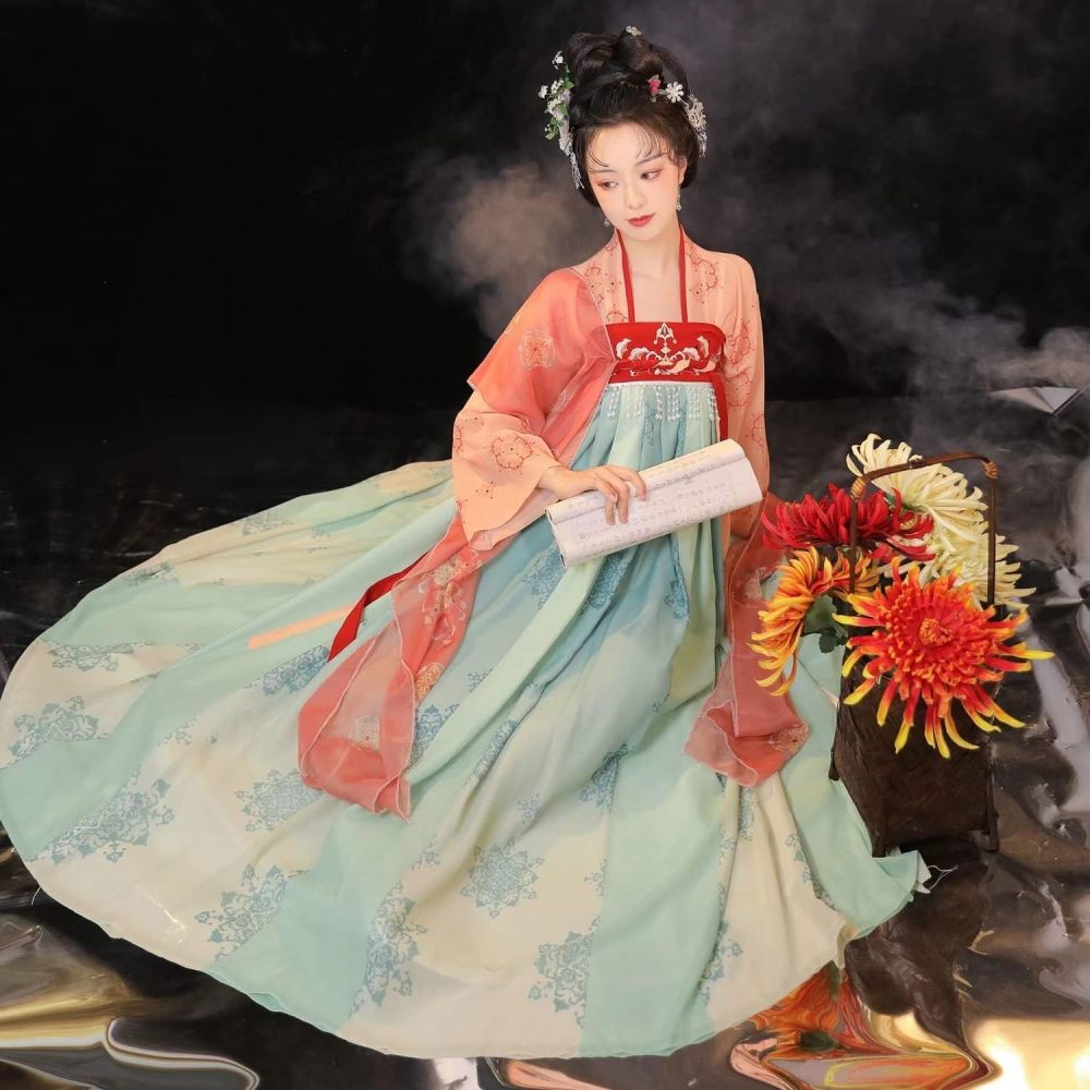 Traditional Chinese Hanfu Costume, Tang Dynasty Long Dress, Skirt Outfit for Women's Cosplay, Stage, Photography