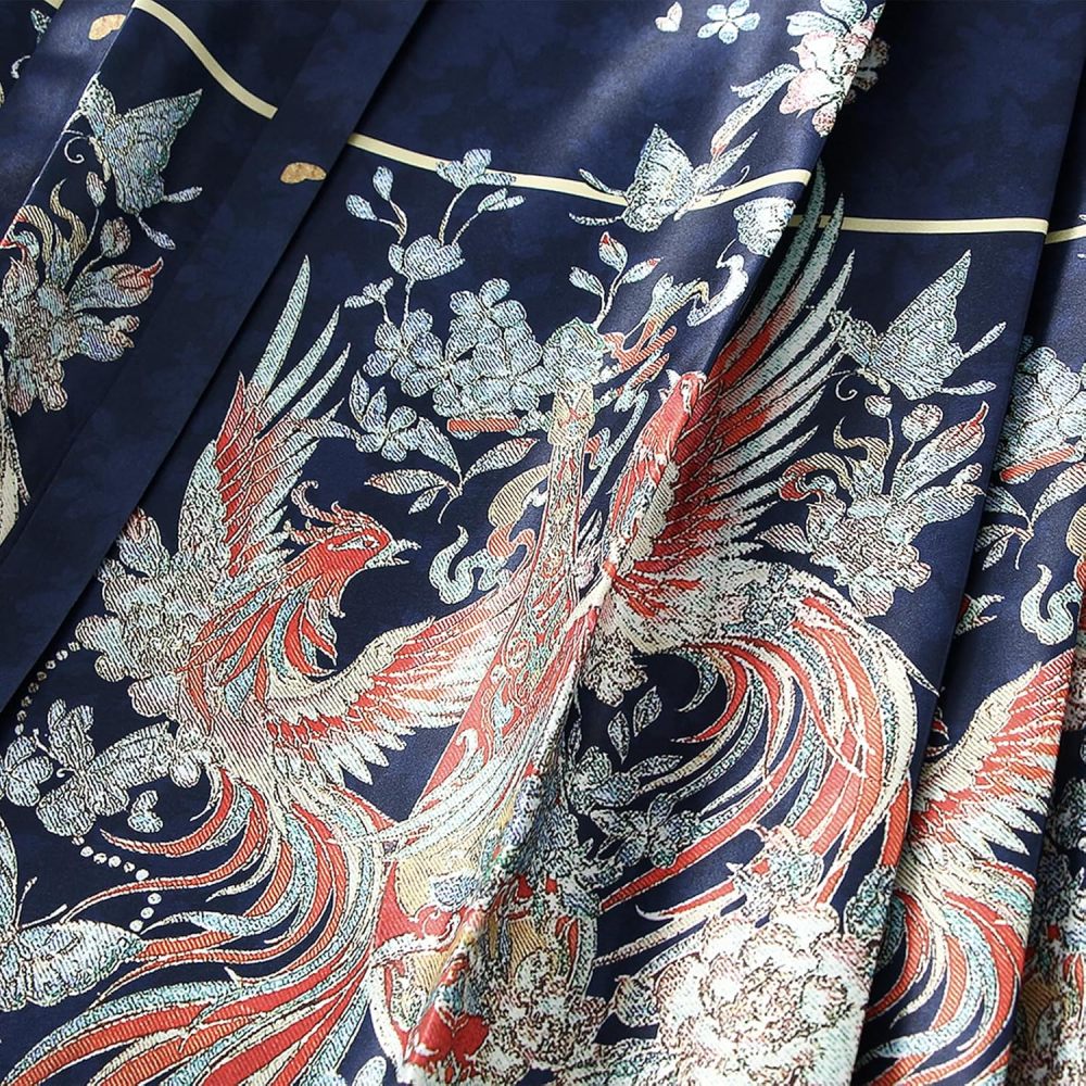 Women's Horse Face Skirt Flower Print Pleated Tie Up A-Line Long Skirt Chinese Style Ming Dynasty Hanfu Midi Skirt