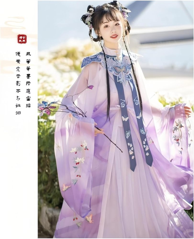 Women's Hanfu Dress Chinese Ming System Cloud Shoulder Flounced Pleated Skirt Embroidered Horse Face Skirt