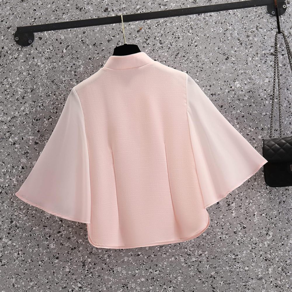 Women's Summer Suit,Embroidered Cheongsam Tops and Skirt Set,Chinese Style Elegant Qipao Hanfu Tang Suit