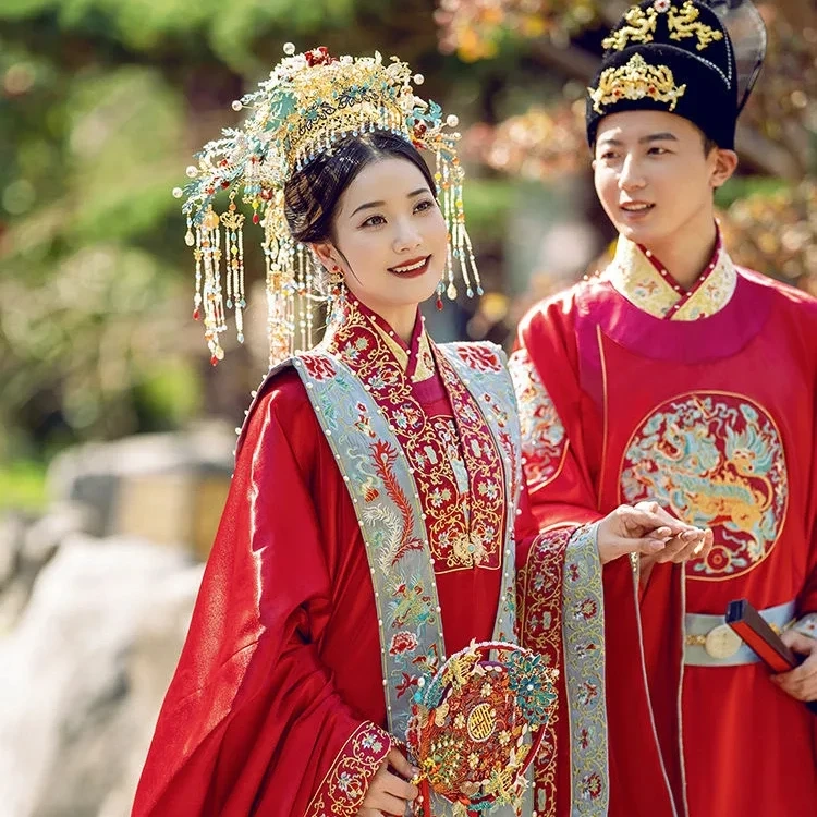 SUNNY Hanfu Bride Wedding Atmosphere Luxury Traditional Chinese Clothing