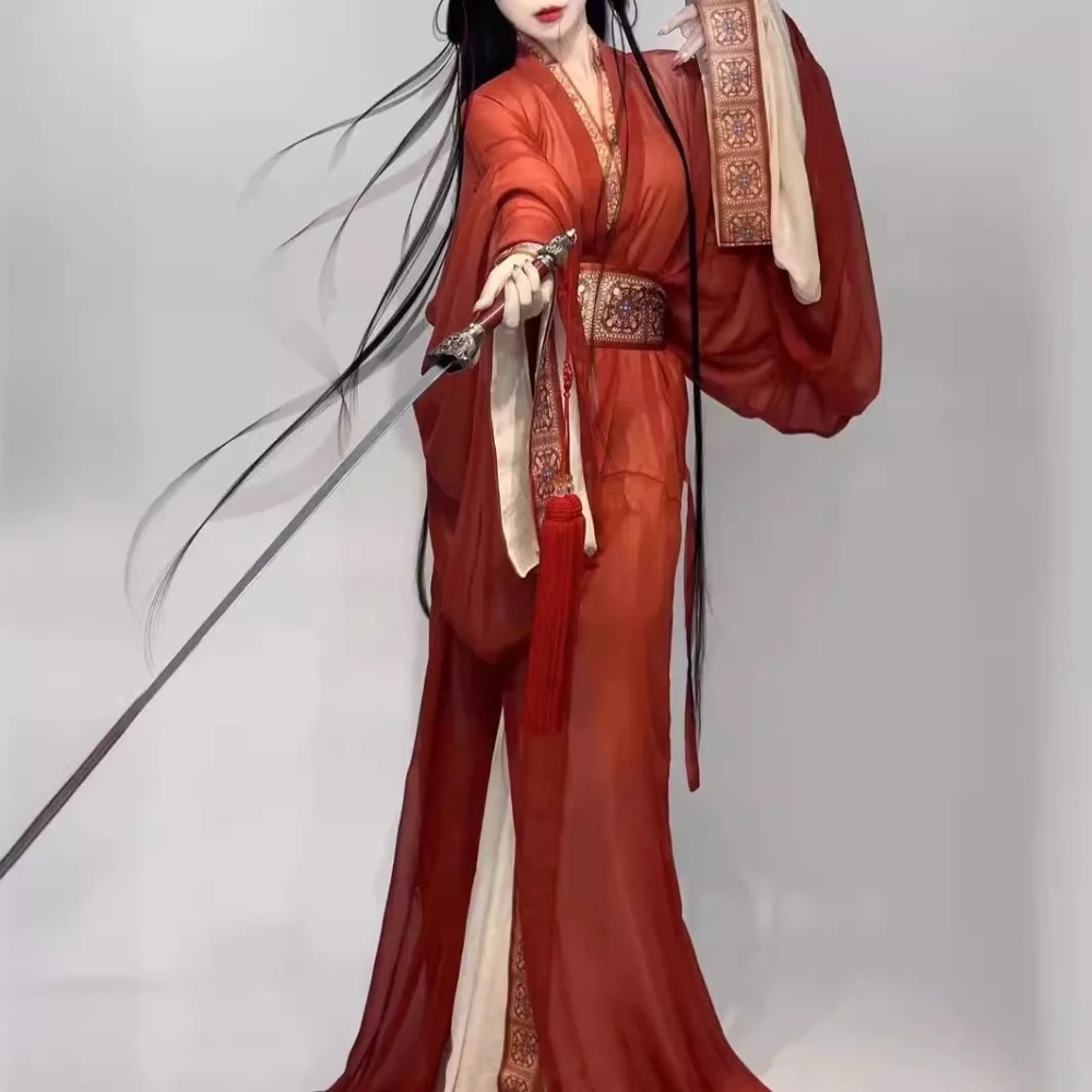 Warring States Robe Masan Chu Tomb restoration Trailing Straight Train New Large Set of National Female New Dance Dress