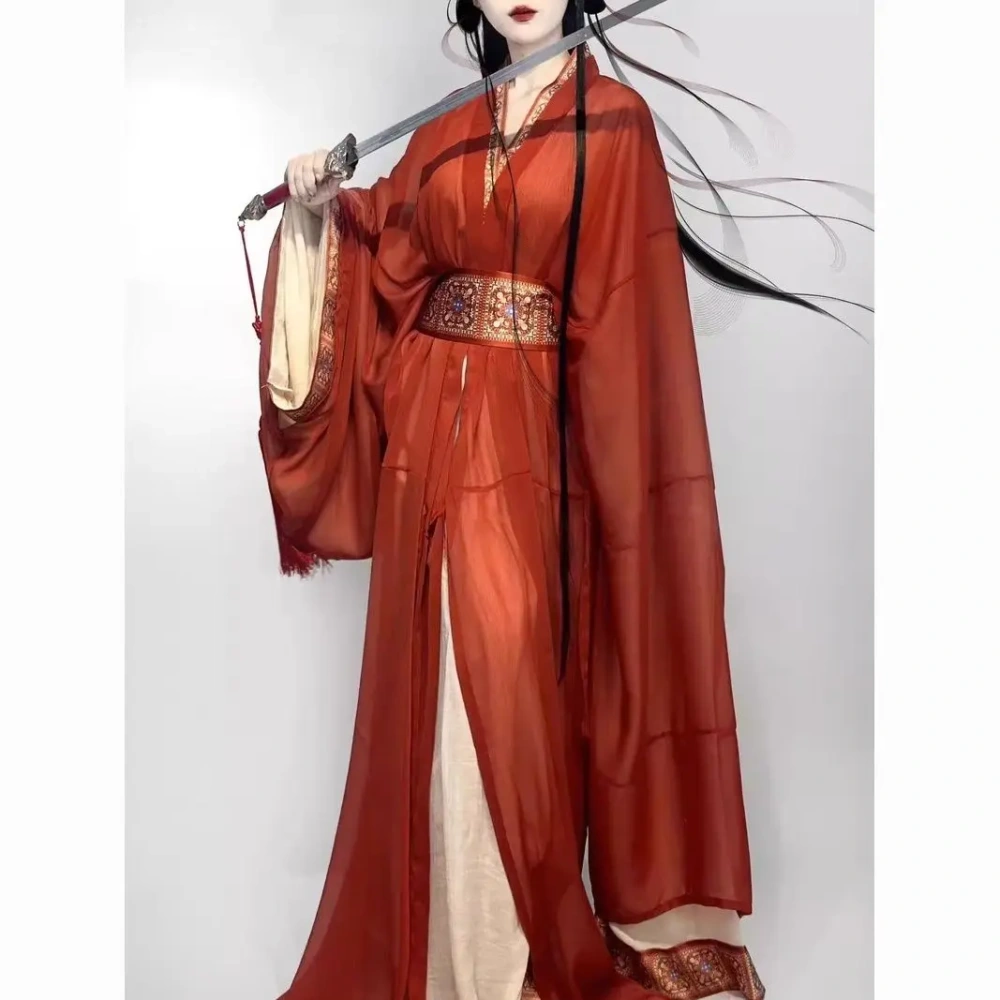 Warring States Robe Masan Chu Tomb restoration Trailing Straight Train New Large Set of National Female New Dance Dress