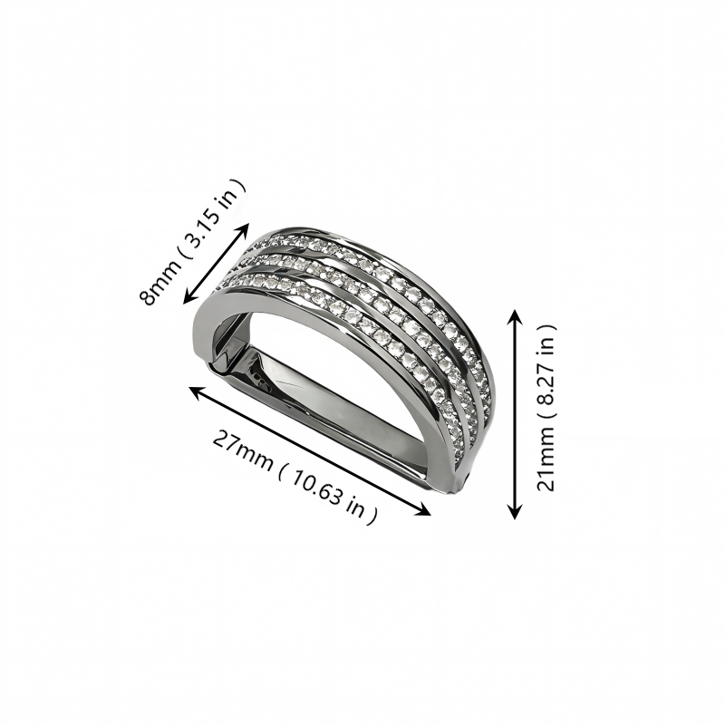Silver Crystal Tie Ring for Men, Luxury Rhinestone Necktie Tie Ring, Business Wedding Formal Shirt Accessories