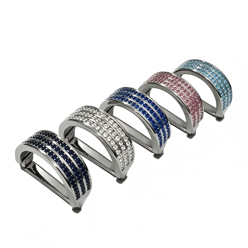 Silver Crystal Tie Ring for Men, Luxury Rhinestone Necktie Tie Ring, Business Wedding Formal Shirt Accessories